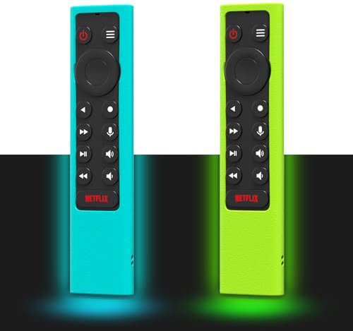 CLVIZCXOM – Lot de 2 coques en silicone pour télécommande NVIDIA Shield TV Pro/4K HDR, lavables, anti-perte, bleu brillant et vert