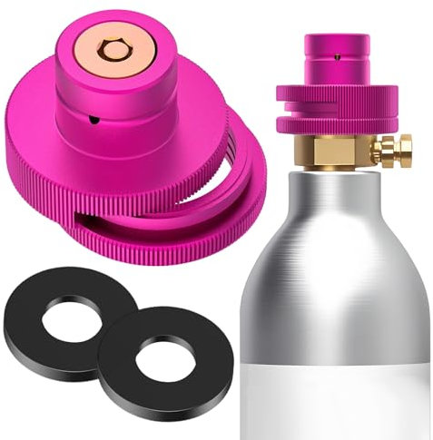 SI SEN Schnelladapter, CO2 Quick Adapter, für CO2 Soda kompatibel mit Duo/Terra/E-Terra/Art/Crystal 3.0/Gaia Sprudelwasserbereiter, Sodastream Adapter TR21-4 Trapezgewinde Zylinder 60L