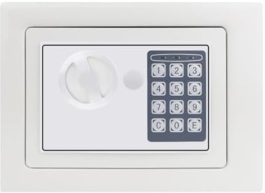 8.5L Steel Safe Box, Fireproof Safe for Home, Cash Box with Key and Digital Keypad Lock, Cash Safety Box, Waterproof Household Small Safes Perfect for Medicines, Passport Cabinet Safes (31x20x20cm)