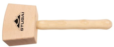 STUBAI Tischler Holzhammer 1005 – Schreinerklüpfel 80 × 140 mm, 650 g – Rotbuchenholz-Kopf & Eschestiel – Holzhammer für Tischler, Zimmerer & Schnitzer – präzises Klopfwerkzeug, ergonomisch & lackiert