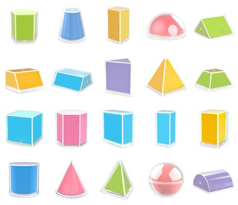 predolo 20-teiliges Set aus 3D-Faltformen, geometrische Körper für Vorschulkinder, Klassenzimmerbedarf