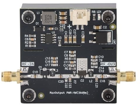 YUEHISY Modulo di Amplificatore di Potenza RF, 0,5-800MHz 40DB Guadagno VHF UHF Amplificatore a Radiofrequenza con Alimentazione da 15 W, per Radio FM