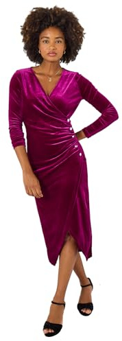 Joe Browns Women's V Neck Stretchy Velour Dress V Neck Stretchy Velour Dress