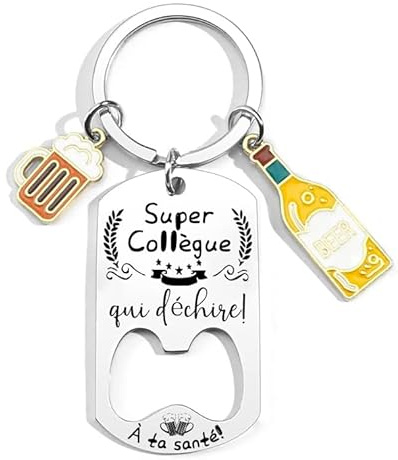 QTZXZX Cadeau Equipe de choc Porte Clef - Super Patron Super Collègue Cadeau pour son Boss Anniversaire Patron Porte Clef pour son Chef Homme Accessoire Humour (2)