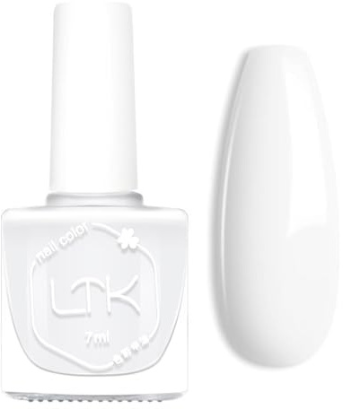 White Nail Polish, Nail Varnish Quick Dry - Milky Nail Polish In High Glossy Classic Pure White, No UV Lamp Required, Long Lasting Chip Resistant Nail Paint For DIY Manicure At Home