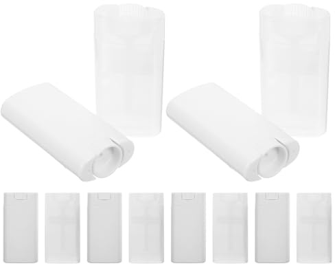 Alipis 12 Stück Flaschenset PP Pasteflaschen für Deo und Lippenbalsam Leere Flache Tuben mit Deckel Portable Aufbewahrung fürs Schwimmbad