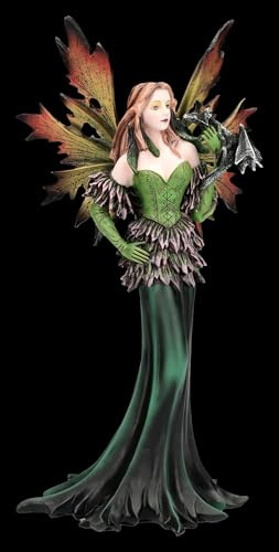 Figuren Shop GmbH Feenfigur – Walddrachen-Fee Liora – handbemalte Fantasy-Deko (26 cm) – Tales of Aurelion Collection – Geschenkidee für Drachen- & Feenfans