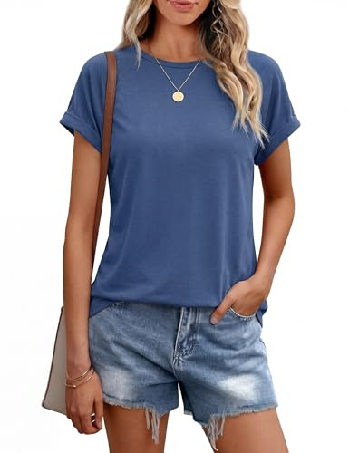Leversic Casual Women Tops Plain Basic Short Sleeve T-Shirt Regular Fit | Leversic Casual Women Tops Plain Basic Short Sleeve T-Shirt Regular Fit