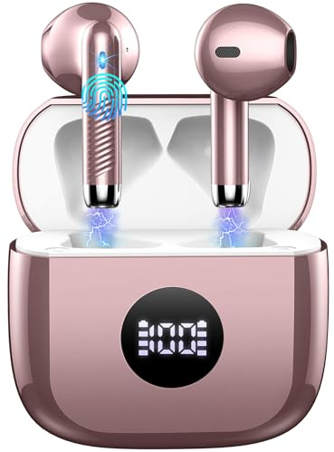 zakotu 2026 Cuffie Bluetooth 5.4, 40 Ore Cuffie In Ear Cancellazione Rumore ENC e 4 HD Mics, HiFi Cuffiette LED Display, Cuffie Senza Fili