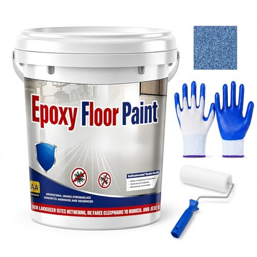 Genérico Pintura Epoxi Suelo, Resina Epoxi Para Suelo, Pintura Epoxi Suelos Antideslizante y Resistente Al Desgaste para Suelos de Interior y Exterior (Light Blue-1kg)