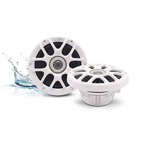 2-Wege Koaxial Marine Lautsprecher weiß 16,5mm 16,5cm / 120Watt max / 60Watt RMS wasserfest RGB LED-Beleuchtung Boot/Sauna/Pool/Yacht/Outdoor Speaker