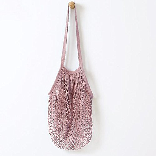 Wiederverwendbare Einkaufstasche von Metyou, aus Netzstoff, Organizer, Einkaufen, Tasche für Obst, Aufbewahrung, Shopper violett
