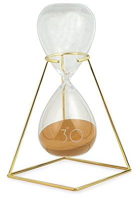 Art Deco Home - Sanduhr 30 Minuten, Glas mit Metallständer, 27 cm - 12790SG