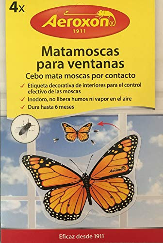 AEROXON - adhésif anti-mouches INSECTICIDE, 8 adhésifs Tue Mouches insecticides