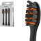 Zahnheld® Bürstenkopf Pro X-Clean | Mittelharte Wechselköpfe Für Gero Schallzahnbürste | Effektive Reinigung (Schwarz, 3 Stück)