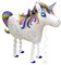 Kopper-24 Airwalker Ballon Einhorn - laufendender Tier Luftballon Helium Walking Folienballon Deko für Kinder Geburtstag Party Hochzeit Kinder Geschenk JGA Dekoration Tierballons Laufen