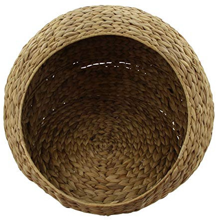 FRANK FLECHTWAREN Tierbett Kuschelhöhle ca. Ø 50 x 30 cm, Stoffkissen Ø 40 x 4 cm, Kuscheliges Heim für Ihren Tierfreund