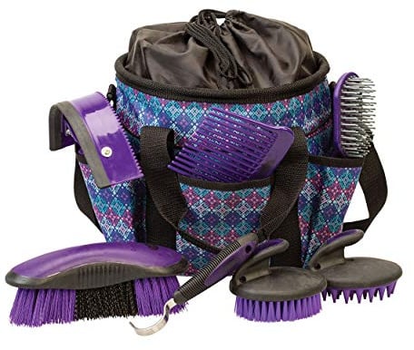 Weaver, Kit per la toelettatura in pelle, Purple Geo, assortimento di 7 pezzi