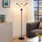 Depuley LED Stehlampe mit 3 Flammig, Moderne Stehleuchte Wohnzimmer, Vintage Leselampe Schwarz mit Drehschalter E27, 360°Drehbarer Lampenhalter, für Büro Schlafzimmer kinderzimmer Sofa Studio
