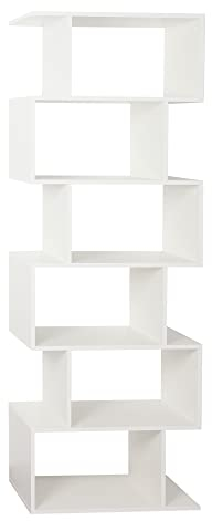 RICOO Standregal 192 x 70 x 25 cm, weiß matt WM070-WM Spannplatte aus Holz, Bücherregal Wandregal klein, Regale & Ablagen, schmales Regal, Büro Bücherregale, kleines Regal, Büroregal