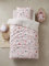 Vertbaudet Kinder Bettwäsche-Set „Fröhliche Herzen“ rosa/Mehrfarbig Bedruckt 140X150 - Kissen 63X63