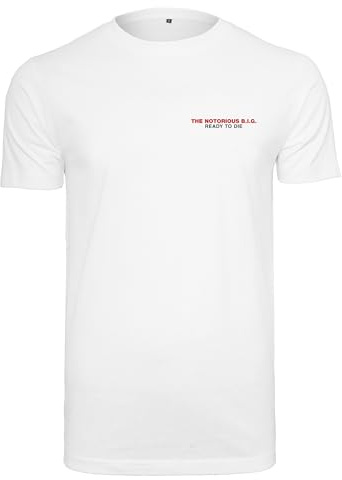 Mister Tee Herren T-Shirt Notorious Big Ready to Die Tracklist Tee White XL