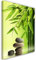 Feeby Vlies Leinwandbild Stilleben Kieselstein Spa Zen 60x90 cm Druckbild Wandbild Wanddekoration Deko Wand Aesthetic Wasser Bambus Wellness mehrfarbig