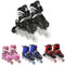 Supfine Inlineskates für Kinder – Bequeme Inline-Skates mit leuchtenden Rädern, Größe verstellbar – S/M 31-38 – Rollschuhe für Mädchen und Jungen (Schwarz, S:31-34)