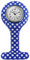 Adrina Unisex – Uhr Krankenschwesteruhr Silikon Ansteckuhr Analog Quarz 410000X (blau weiß)