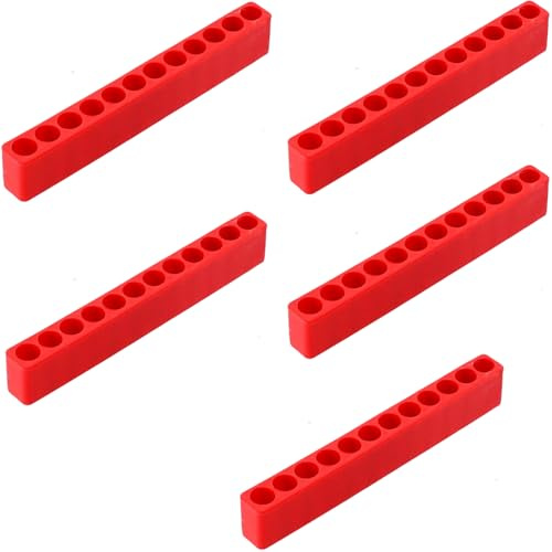 Jadeshay Bit Aufbewahrung, 5 Teiliger 12 Löcher Bit Organizer Ø6,35mm | 9,2 × 1,5 cm Flexibel und weich