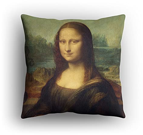 PICANOVA – Leonardo da Vinci Mona Lisa – Kissen mit Füllung Premium 40x40cm – Dekokissen mit Füllung – Zierkissen für Schlaf Und Wohnzimmer Mit Motivauswahl – Klassische Kunst