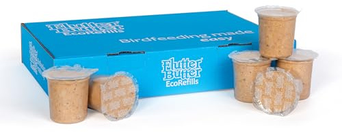 Peanut Butter for Birds - Jacobi Jayne Flutter Butter EcoRefills - Buggy Flavour Wild Bird Food - Ultra-Convenient Eco-Friendly Bird Feed - Pack of 24 Refills, Buggy