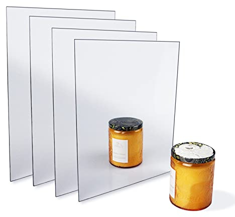 PEPOYO AI Klebespiegel Spiegel 4 Stücke 25x20 cm Selbstklebend Dekorative Wandspiegel für Schule Badezimmer Wohnzimmer Büro Dekoration