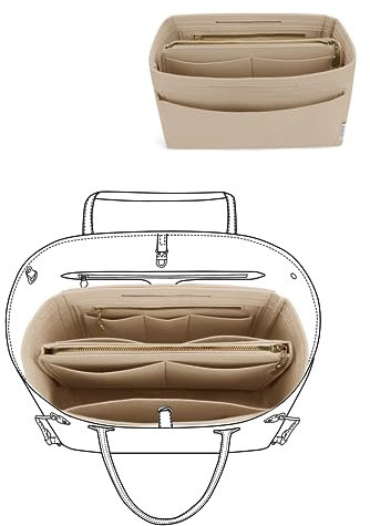 LEXSION Felt Insert Bag Organizer Bag In Bag For Handbag Purse Organizer Fits Speedy Neverful, 2-Beige, XL