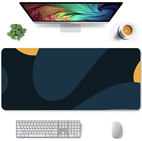 Wehilion Tapis de souris de jeu XXL - 800 x 300 x 3 mm - Avec bords cousus - Sous-main étendu antidérapant - Grande taille - Multifonctionnel - Avec design en blocs multicolores