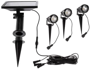 Lindby 3er Set LED Solarleuchten Malida (spritzwassergeschützt (Modern) in Schwarz aus Aluminium (3 flammig,) - Solarlampe Solarleuchte Garten