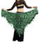 Bauchtanz Hüfttuch Pailettenrock für Damen Pailletten Glitzer Rock mit Fransen Bauchtanz Gürtel Sexy Faschingskostüme Karneval Meerjungfrau Kostüm Rock Festival Outfit (Grün, Einheitsgröße)