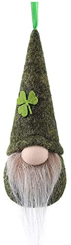 St Day Hanging Gnome Ornaments Set Irish Gnomes Handmade Leprechaun Tomet Decorations Spring Gnome Lucky Hanging Ornament Lite Garland Christmas