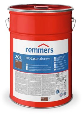 Remmers HK-Lasur 3in1 [plus] nussbaum, matt, 20 Liter, Holzlasur, Premium Holzlasur außen, 3fach Holzschutz mit Imprägnierung + Grundierung + Lasur