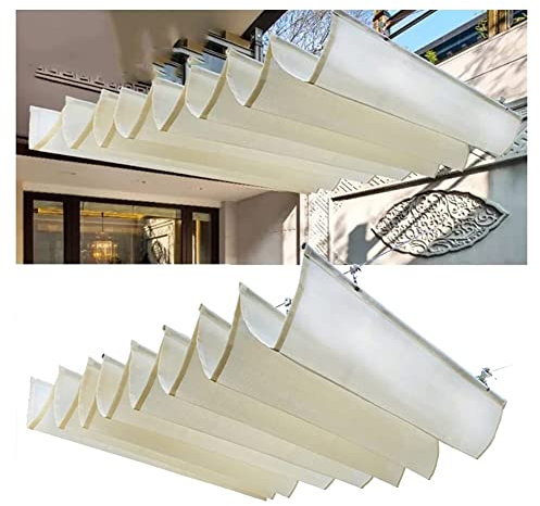 Voile D'ombrage, Auvent D'auvent Gazebo Jardin Tissu D'ombrage Filet D'ombrage Taux D'ombrage 95% Protection Solaire UV Pergola Rétractable Protection pour Stores Voile Auvent Jardin (Couleur : White