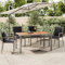 Festnight Gartentisch Rattan & Holz,Terassentisch Wetterfest mit Holzplatte Grau,Gartentische Für Draußen,Rattan Tisch,Balkontisch Rattan,Outdoor Esstisch,Esstisch Balkon