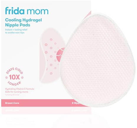 Frida Mom Nursing Pads, Cooling Hydrogel Nipple Pads for Hydration and Soothing Sore Nipples, Breastfeeding Essentials, 8ct