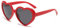 YUELUQU Herz Sonnenbrille Damen Herren Polarisierte 90er Vintage Festival accessoires Party brille (Rot-grau)