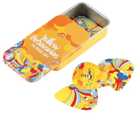 D'Addario Accessories Beatles Guitar Picks - Beatles Guitar Accessories - Yellow Submarine - Primrose Prairies - Medium Gauge (.70mm) - 15pk