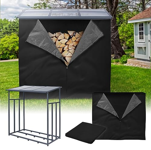 ML-Design Metall Kaminholzregal Anthrazit XXL 187,5 x 70 x 185 cm mit Wetterschutz, Brennholzregal Außen mit Schutzhülle, Garten Kaminholzunterstand 2,3 m³, Kaminholzlager Feuerholzregal Stapelhilfe