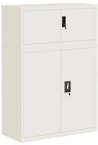 vidaXL Aktenschrank Weiß 90x40x130 cm Stahl