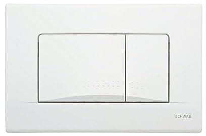 Schwab DOTS Duo 257426 Dual-Flush Flushing Plate White, Compatible with The 189 & 198 UP Concealed Cisterns, Wall-Mounted, Plastic Construction, 1 in Pack