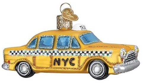 Old World Christmas NYC Taxi Hängeornament aus Glas