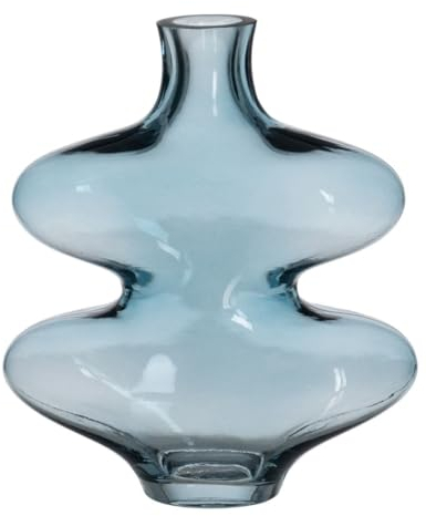 BigBuy Home Jarrón Azul Cristal 18 x 7,5 x 21,5 cm