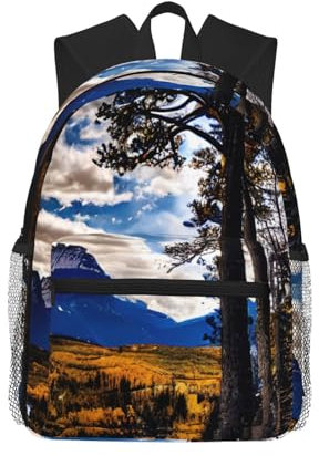 WURTON Rucksack mit Eichhörnchen-Motiv, vielseitig, lässig, für Reisen, Arbeit, Sport, modisch, Rucksäcke, Rocky Mountain Range, Einheitsgröße